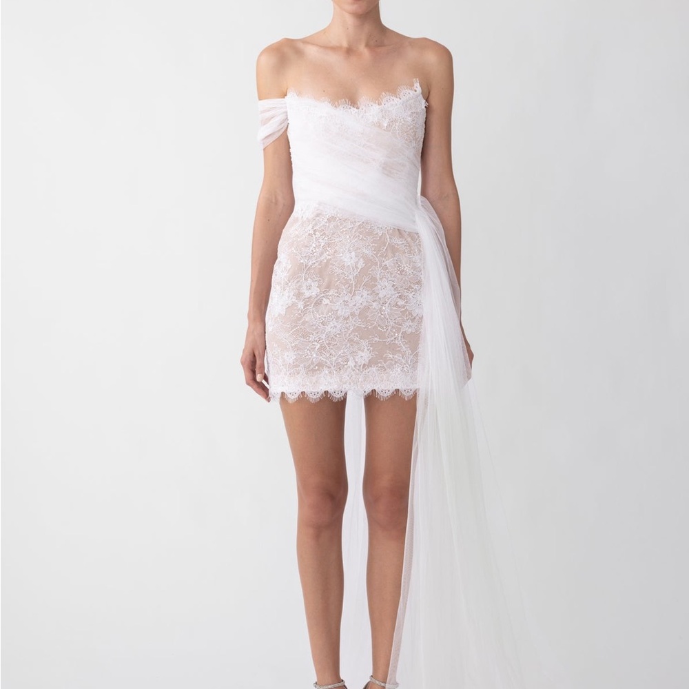 1 of 1 Sau Lee Wedding Party white dress customized**